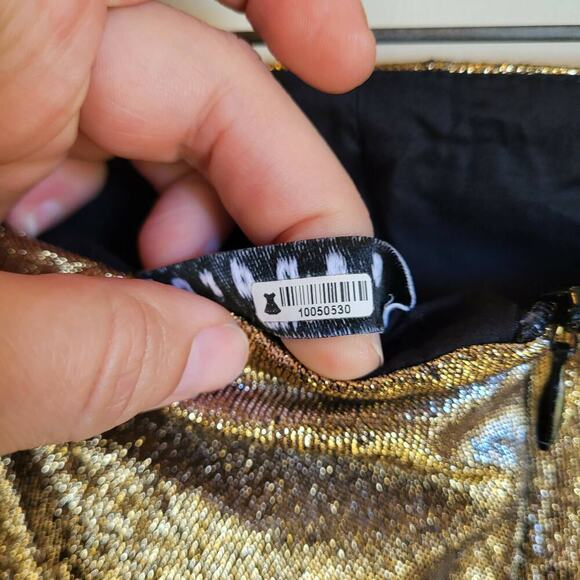 Sandro Metallic Off-the-Shoulder A-line Mini Dress - Gold - Picture 6 of 13